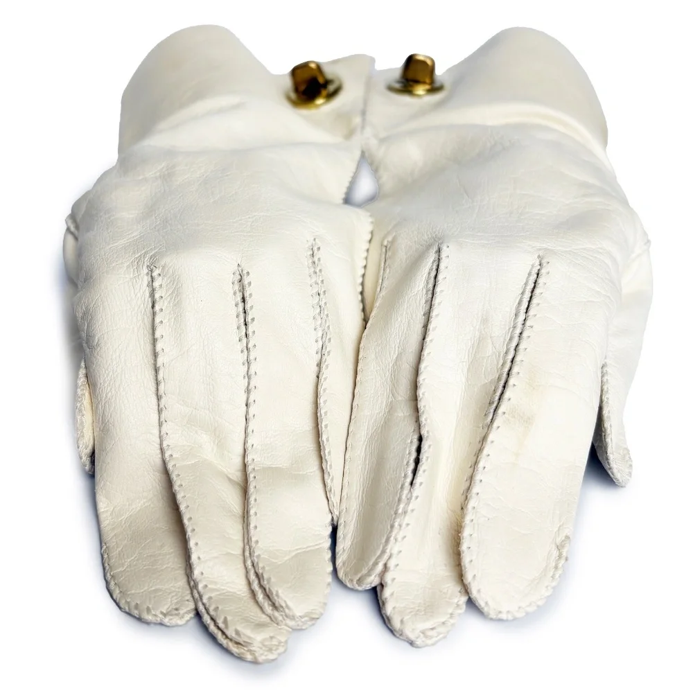 Bonnie Cashin Leather Gloves Gauntlet Style Iconic Turn Lock Vintage Crescendoe